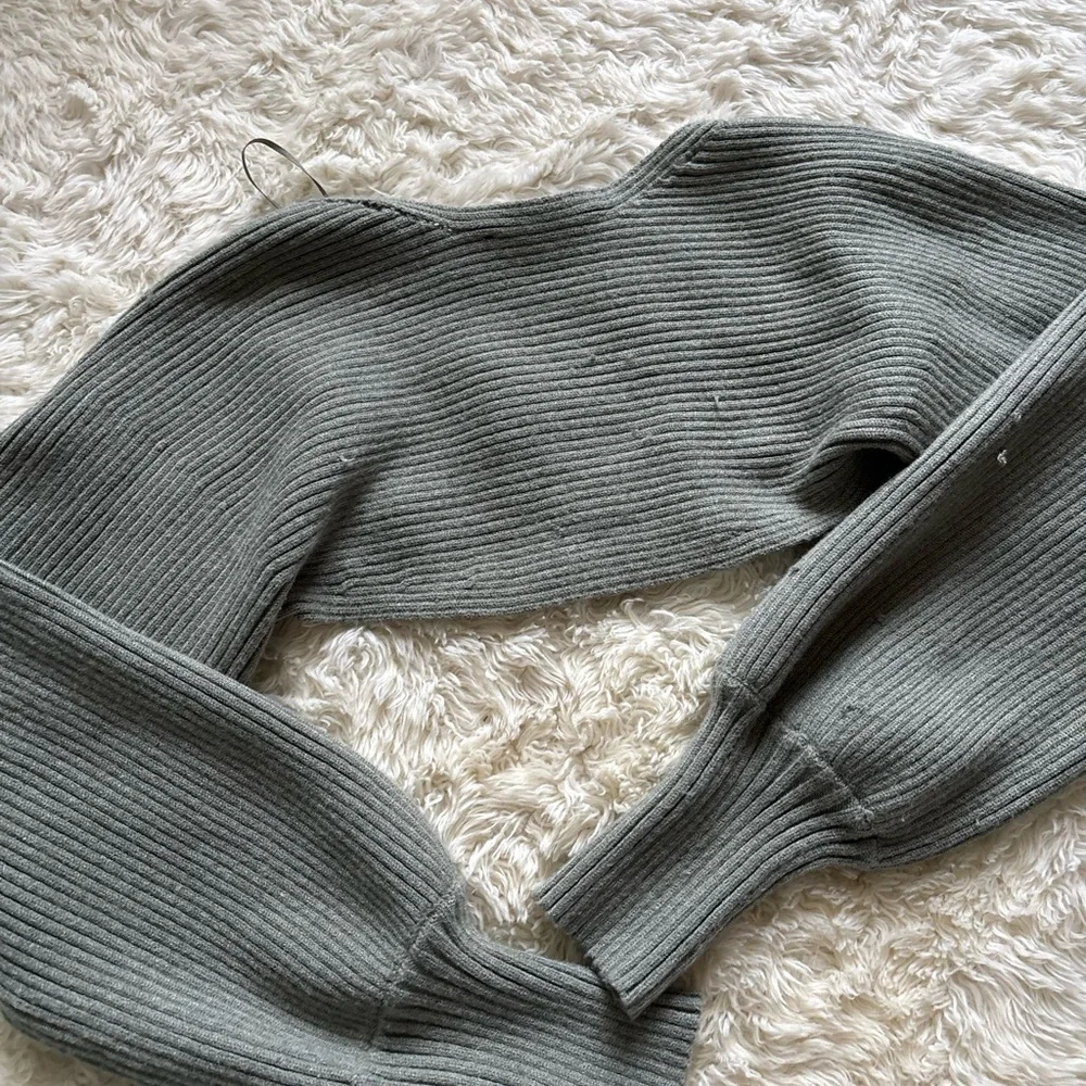 Zara Green Ribbed Women's Sweater - Picture 7 of 8